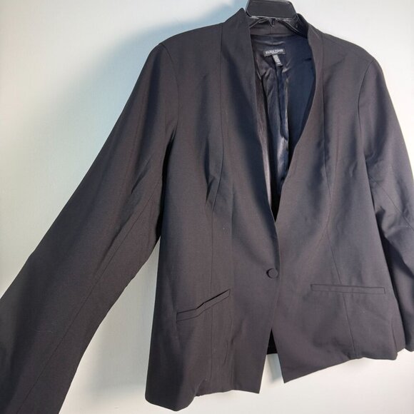 Eileen Fisher Blazer Wool Blend Single Button Silk Lined Black Size 22W - Picture 8 of 9